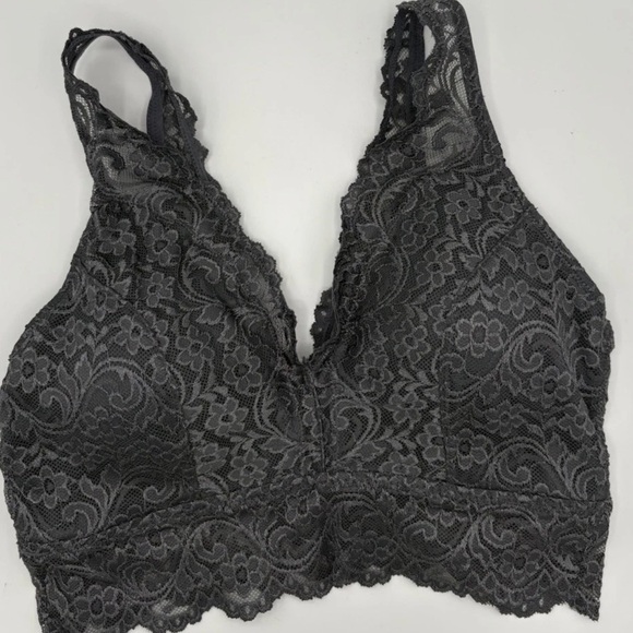 Smart & Sexy Signature Lace Bralette Charcoal Gray/silver Lace XL Lingerie - Picture 2 of 6